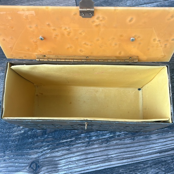 Vintage 50’s Metal Basketweave Purse Gold - Picture 10 of 11